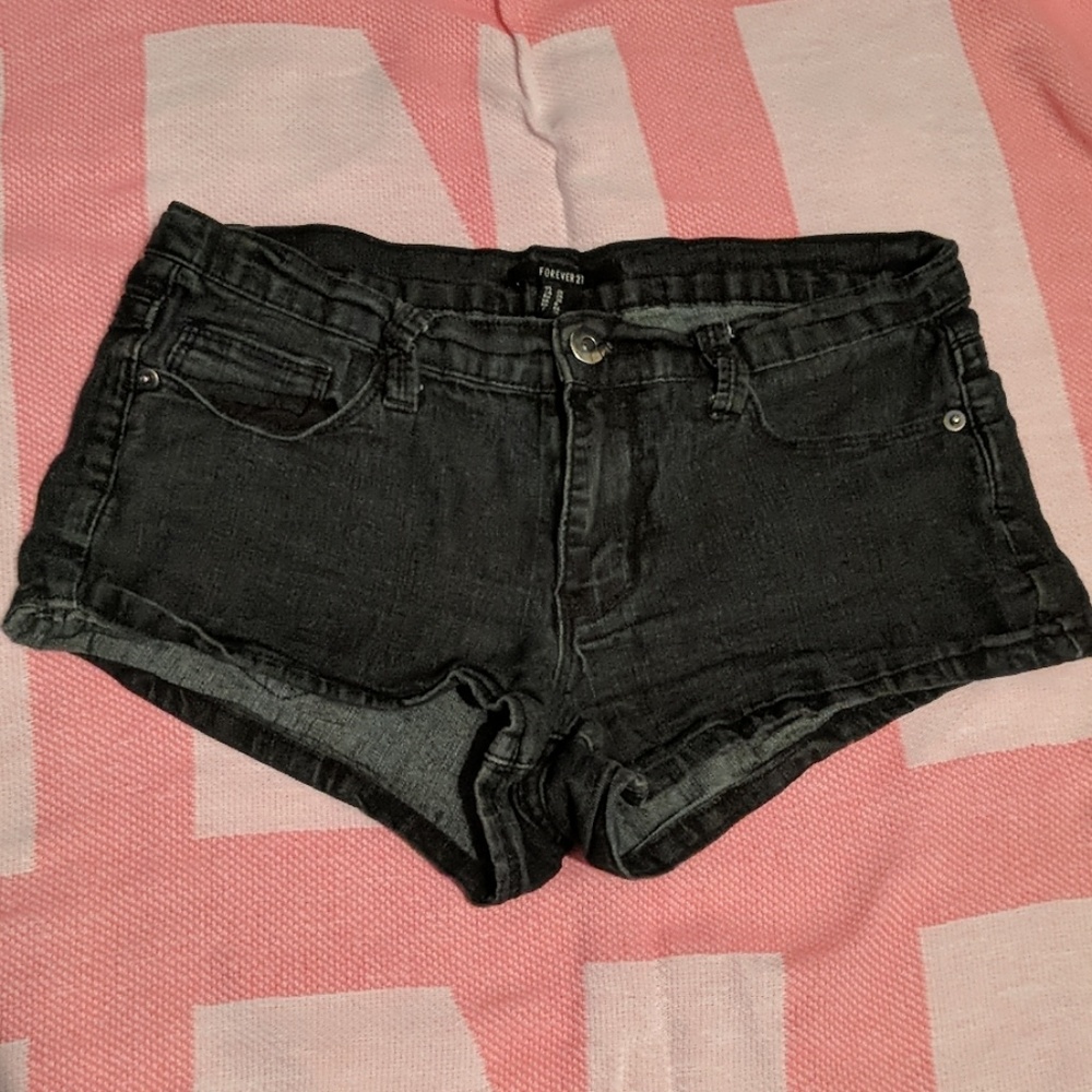 Black Denim Shorts